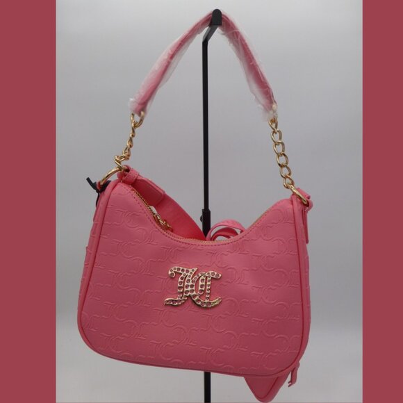 NWT Juicy Couture All About that Bling Hobo Crossbody Pink Lemonade - Picture 2 of 16